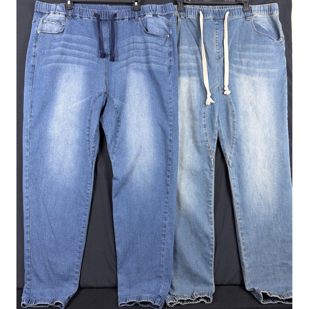 Lot Of 2 Victorious Jeans 5XL Joggers Drawstring Tapered Gusset "Drop" Crotch